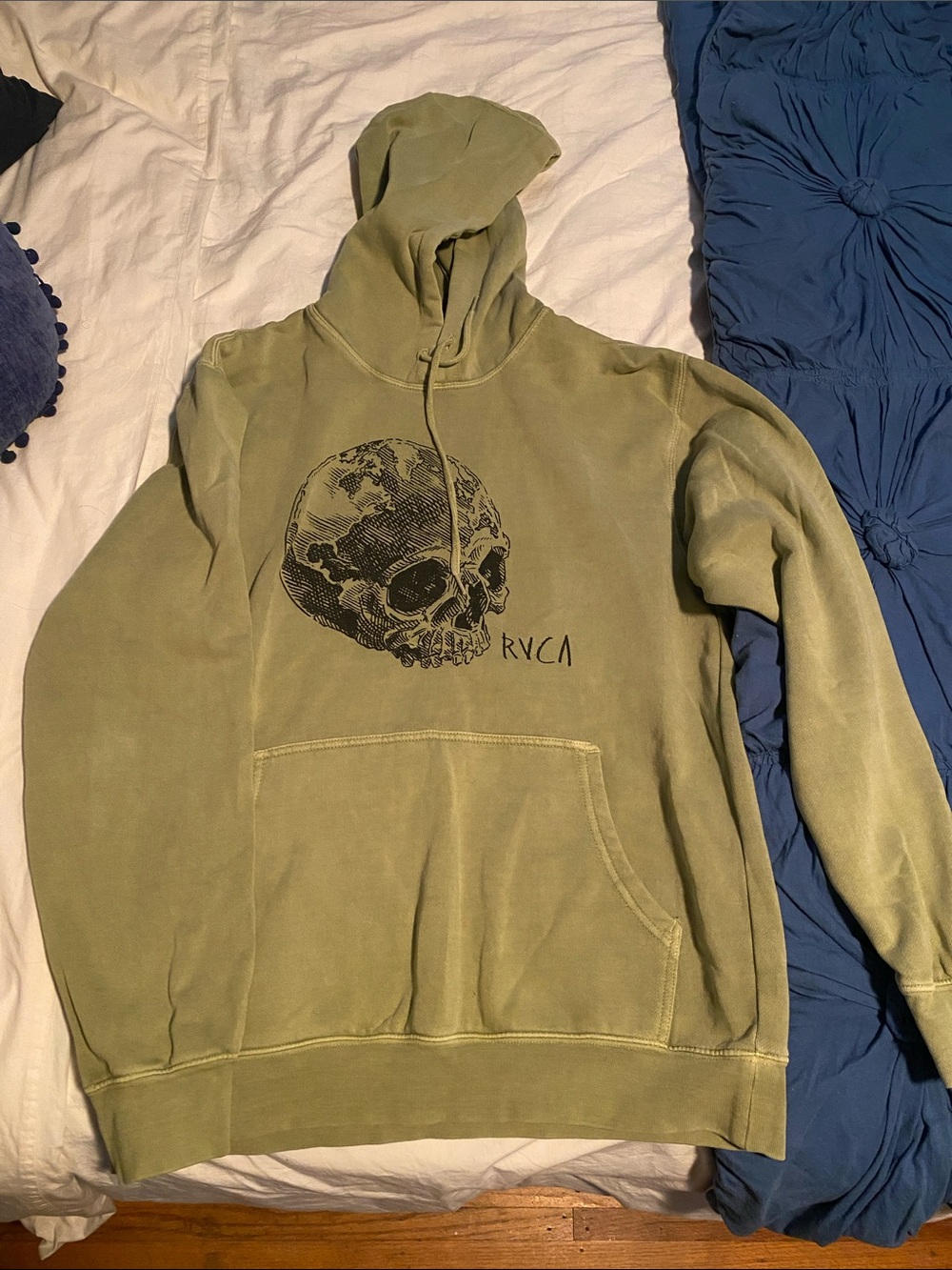 RVCA Olive Graphic Skull Hoodie